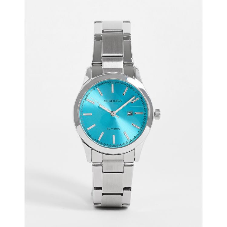 Sekonda Montre bracelet pour femme avec cadran bleu Argent