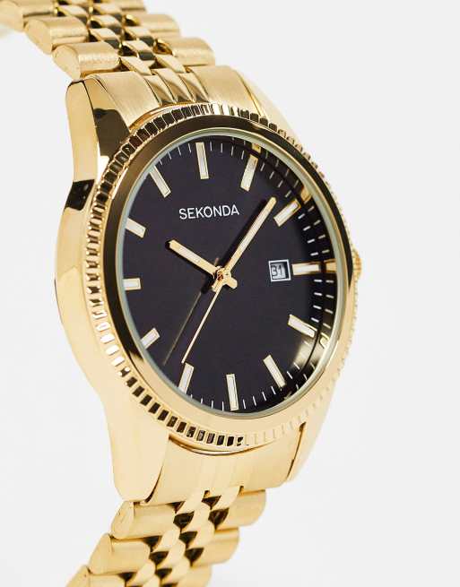 Sekonda Montre bracelet pour homme avec cadran noir Dor ASOS