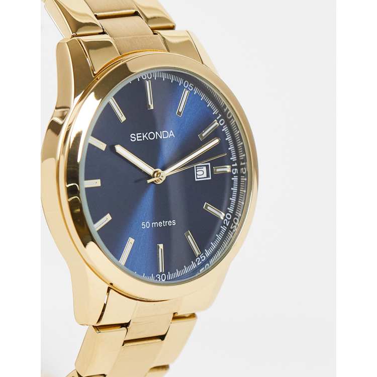 Sekonda Montre bracelet unisexe cadran noir Bleu