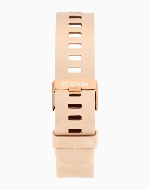 Sekonda Motion go 37mm unisex rectangular black smartwatch watch in pink, 3 of 4