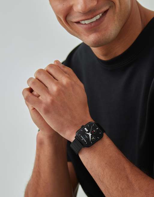 Sekonda Motion lux 37mm unisex rectangular black smartwatch with black bracelet in black, 5 of 7