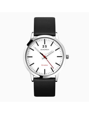 Sekonda – Nordic – Herrenuhr mit weißem Zifferblatt mit 42 mm Durchmesser und Lederarmband - view 1