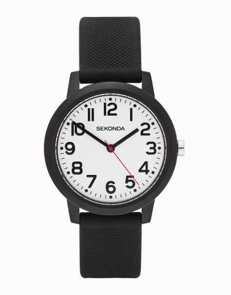 Sekonda Nova 36mm womens round black analogue watch with black strap in black - view 1