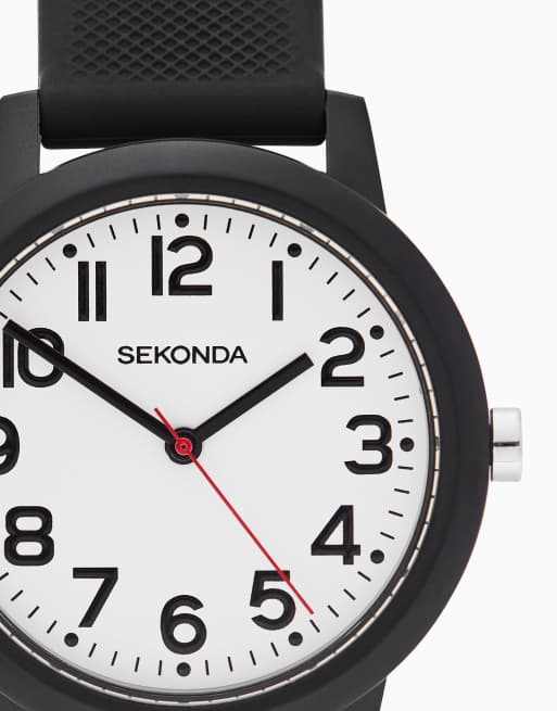 Sekonda Nova 36mm womens round black analogue watch with black strap in black, 4 of 6
