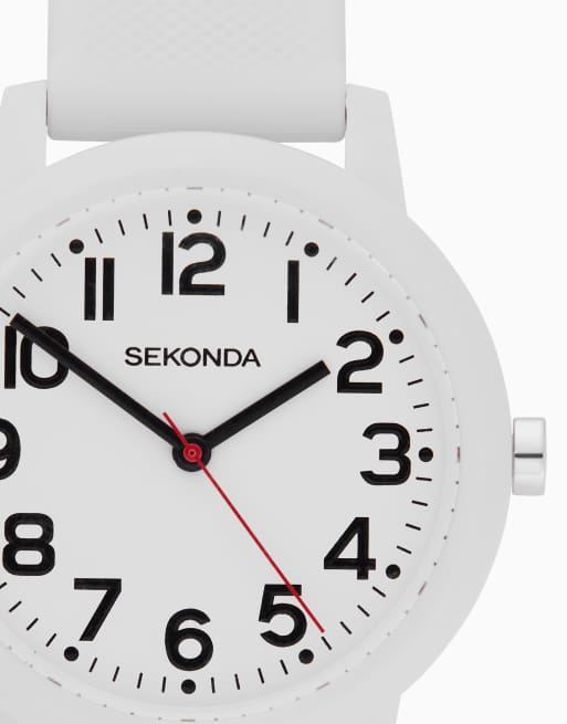 Sekonda Nova 36mm womens round white analogue watch with white strap in white, 4 of 6