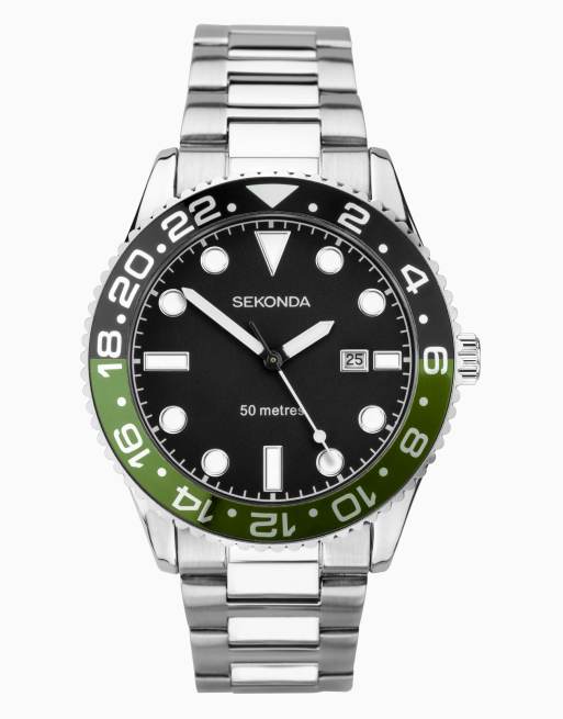 Sekonda Ocean mens 43mm analogue watch in silver