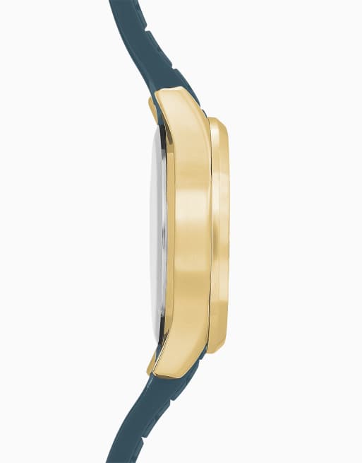 Sekonda Octaire 30mm womens tv gold analogue watch with teal strap in blue, 6 of 6