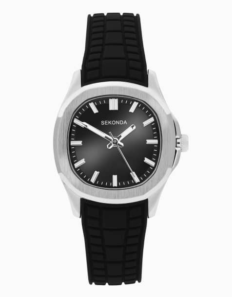 Sekonda Octaire 30mm womens tv silver analogue watch in black - view 1