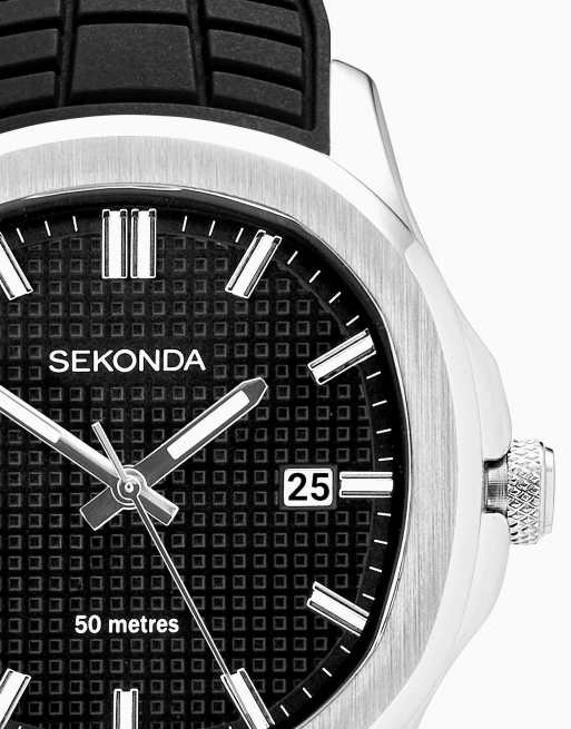 Sekonda octaire 40mm tv silver watch in black - BLACK, 4 of 4