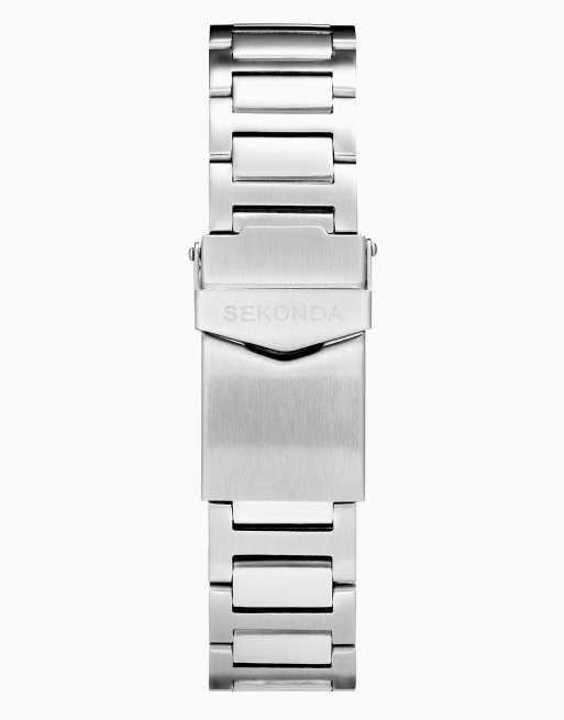 Sekonda - Octaire TV - Orologio a lancette da uomo da 40 mm argento con cinturino argento, 4 di 4