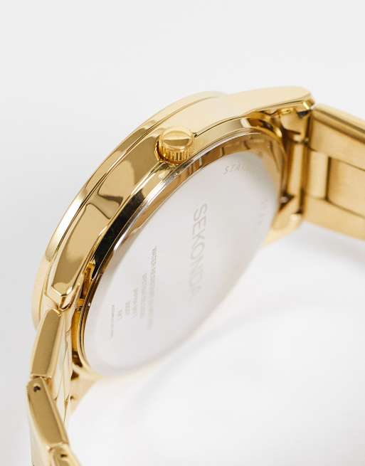 Sekonda - Orologio bracciale unisex oro con quadrante blu, 3 di 4