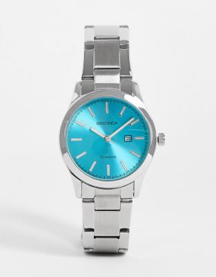 Sekonda - Orologio con bracciale color argento con quadrante blu