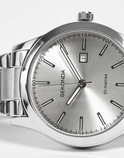 Sekonda - Orologio con bracciale da donna color argento con quadrante color argento, 3 di 4