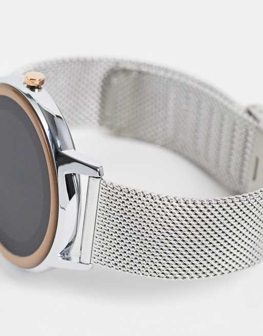 Sekonda Orologio smartwatch da donna con bracciale in maglia color argento ASOS