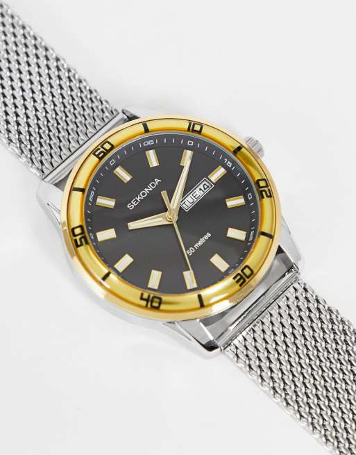 Sekonda - Orologio unisex in maglia di metallo a rete mista multi