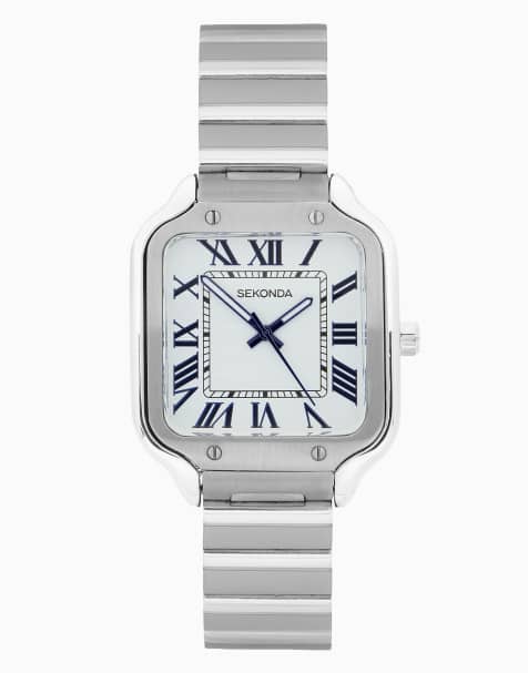 Sekonda Rene 29mm womens square silver analogue watch in silver - view 1