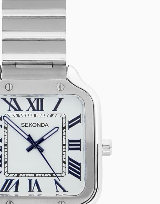 Sekonda Rene 29mm womens square silver analogue watch in silver | ASOS