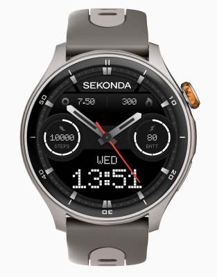 Sekonda Sekonda active pro 47mm round silver watch in grey
