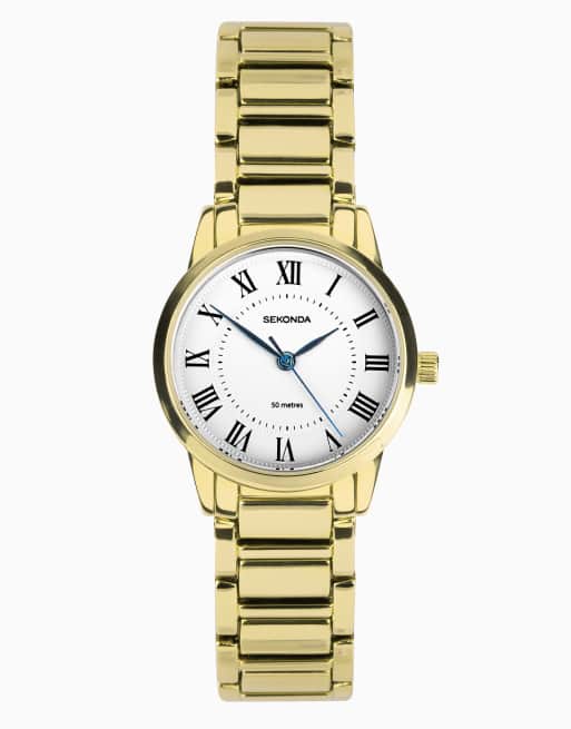 Sekonda Sekonda beaumont 28mm round gold watch in gold