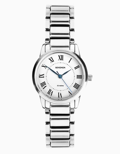 Sekonda Sekonda beaumont 28mm round silver watch in silver