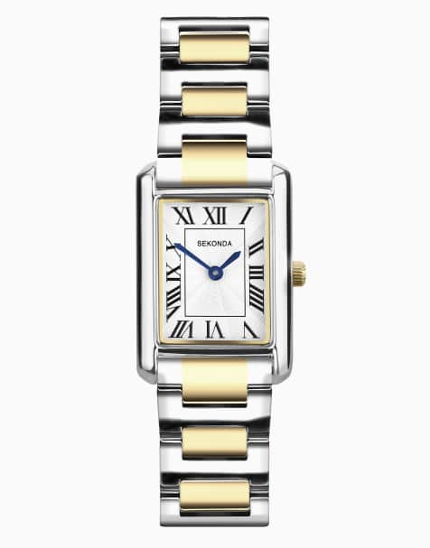 Sekonda Sekonda colette 22mm rectangular two tone watch in silver - view 1