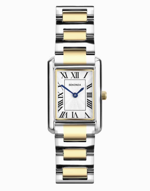 Sekonda Sekonda colette 22mm rectangular two tone watch in silver