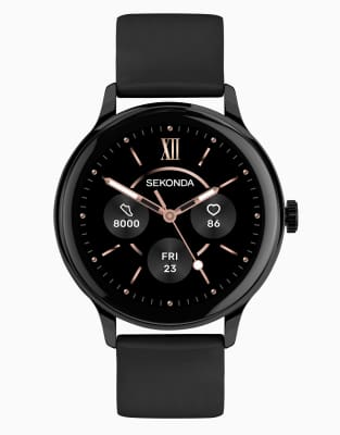 Sekonda Sekonda flex plus 42mm round black watch in black