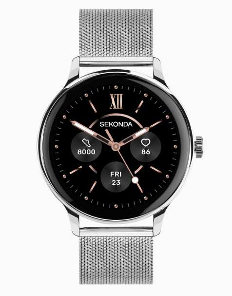 Sekonda Sekonda flex plus 42mm round silver watch in silver - view 1