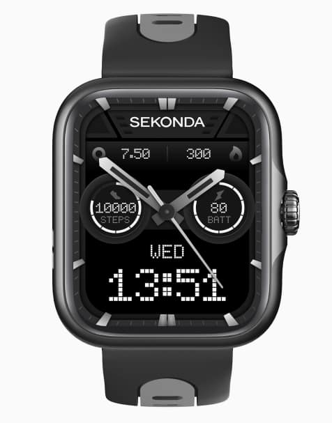 Sekonda Sekonda motion pro 39mm rectangular black watch in black - view 1