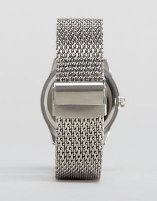 sekonda men's blue dial mesh bracelet watch