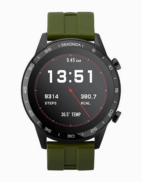 Sekonda smartwatch in black &amp; green