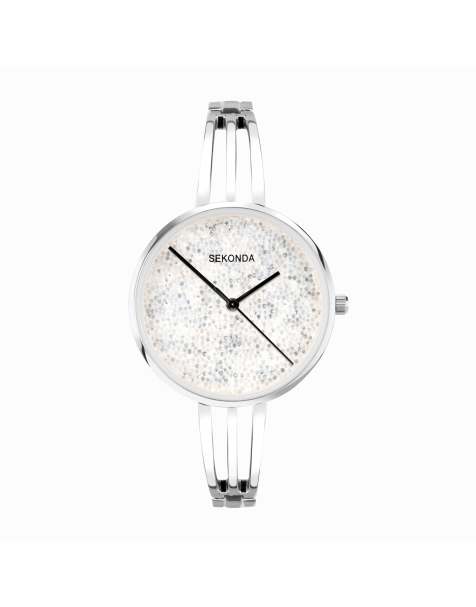Sekonda – Stardust – Damenuhr mit silberfarbenem Zifferblatt mit 36 mm Durchmesser und legiertem Armband mit halbem Armreif-Design - view 1