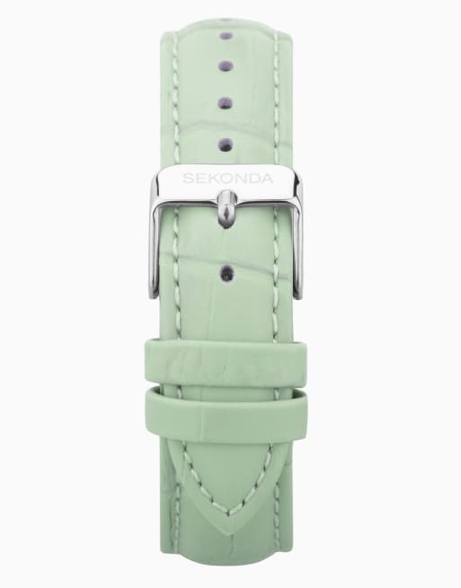 Sekonda taylor 34mm round silver watch in green - LGREEN, 2 of 4