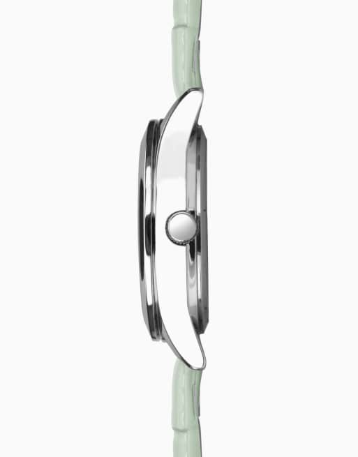 Sekonda taylor 34mm round silver watch in green - LGREEN, 3 of 4