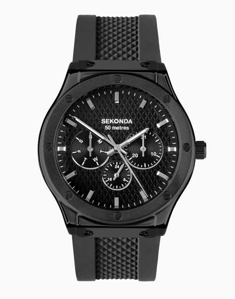 Sekonda Titan Mens 42mm Analogue Watch With Black Case And Silicone Strap With Black Dial - view 1