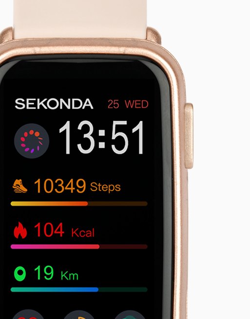 Sekonda Track Unisex 26mm Smartwatch Watch With Rose Gold Case And Silicone Strap With LCD Dial, 4 of 4