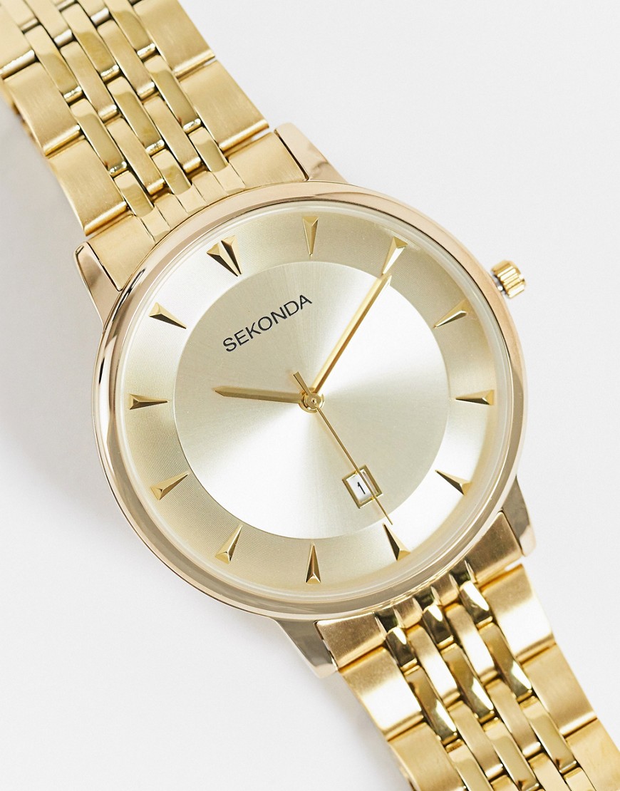Sekonda unisex bracelet watch in gold with black dial