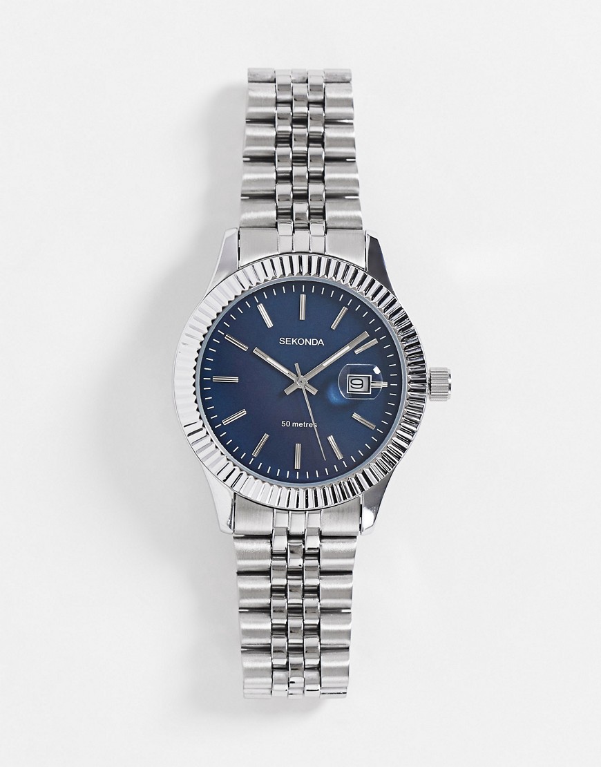 Sekonda unisex bracelet watch with blue dial in silver