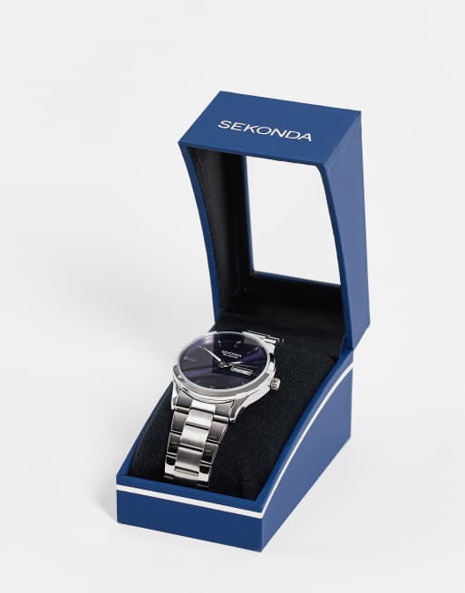 Sekonda unisex bracelet watch with blue dial ASOS
