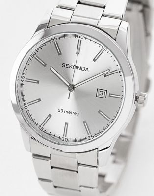 Sekonda unisex bracelet watch with white dial in silver - ASOS Price Checker