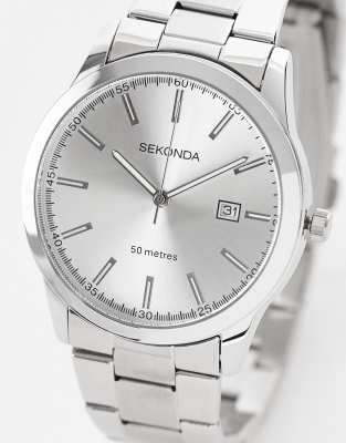 Sekonda unisex bracelet watch with white dial in silver - ASOS Price Checker