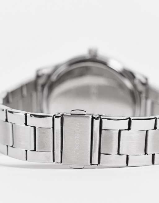 Sekonda - Unisex - Sølvfarvet armbåndsur med hvide skivedetaljer, 2 af 4