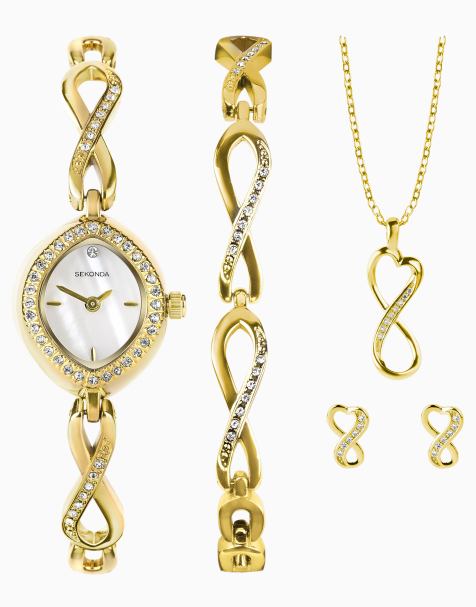 Sekonda Womens 18mm analogue giftset in gold - view 1