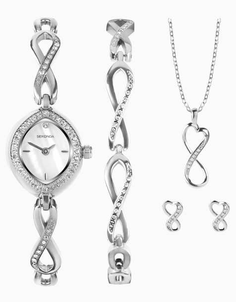 Sekonda  Womens 18mm Analogue Giftset With Silver Case And Alloy Bracelet With White Dial - view 1