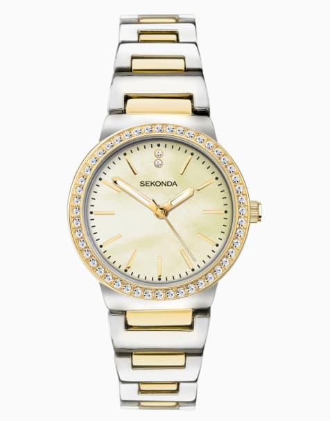 Sekonda Womens Amelia 28mm Analogue Watch with Two Tone Alloy Round Case, Two Tone Alloy Bracelet and Gold Dial - view 1