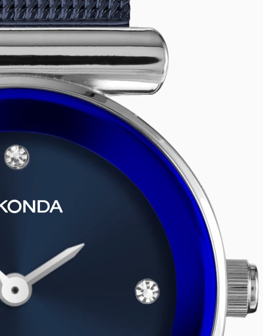Sekonda - Womens Ava - Orologio da donna da 28mm con quadrante blu e bracciale a rete in acciaio inossidabile, 2 di 4