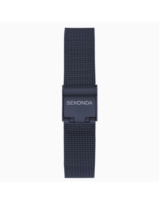 Sekonda - Womens Ava - Orologio da donna da 28mm con quadrante blu e bracciale a rete in acciaio inossidabile, 4 di 4