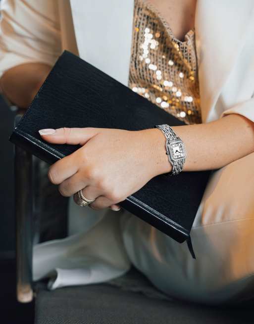Sekonda Womens Monica 20mm Analogue Watch with Silver Alloy Rectangular Case, Silver Bracelet and White Dial, 2 of 4