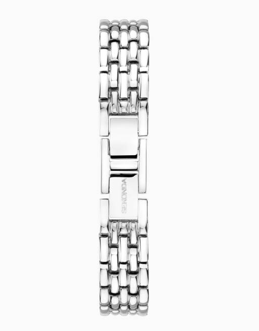 Sekonda Womens Monica 20mm Analogue Watch with Silver Alloy Rectangular Case, Silver Bracelet and White Dial, 3 of 4