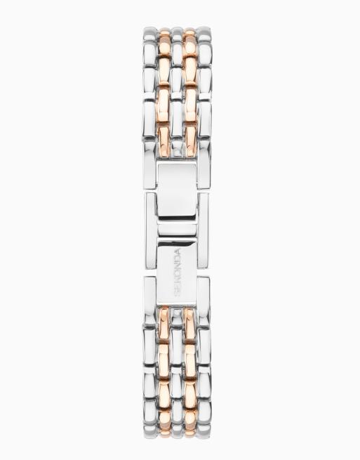 Sekonda Womens Monica 20mm Analogue Watch with Two Tone Alloy Rectangular Case, Two Tone Alloy Bracelet and White Dial, 3 of 3